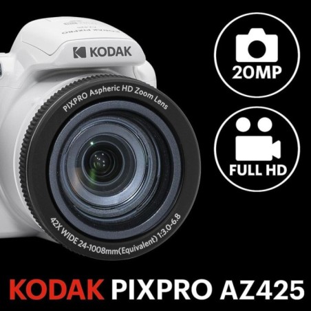 KODAK Pixpro Astro Zoom AZ425 Appareil Photo Numérique Bridge, Zoom Optique 42X, Grand Angle de 24 mm, 20 mégapixels, LCD 3