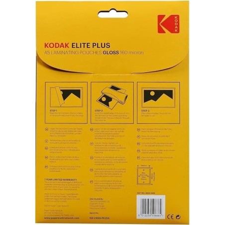 KODAK KD-LMA3-PK50A Pochettes de plastification A3, 125 microns, Lot de 50