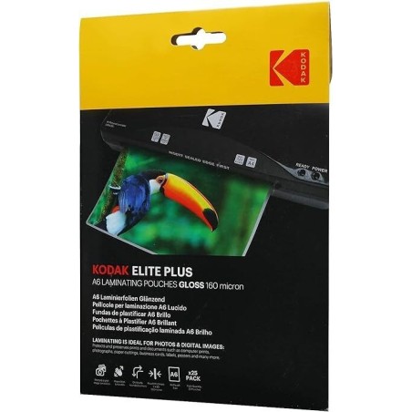 KODAK KD-LMA6-PK25A - Pochettes de plastification A6, 125 microns, Lot de 25