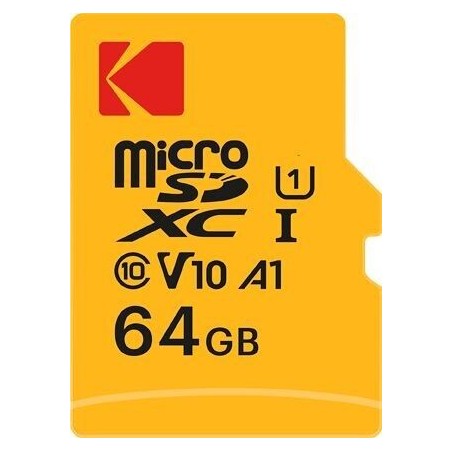 Kodak Carte Micro SD 64 Go UHS-I U1 V10 A1 microSDHC/XC Carte Mémoire Micro SD Vitesse de Lecture 85MB/s Max Vitesse