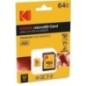 Kodak Carte Micro SD 64 Go UHS-I U1 V10 A1 microSDHC/XC Carte Mémoire Micro SD Vitesse de Lecture 85MB/s Max Vitesse