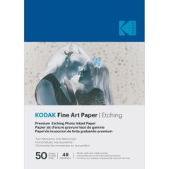 KODAK Fine Art Paper/Etching - Pack de 50 feuilles de papier photo haut de gamme texturé - Format 10 x 15 cm (A6) - Finition