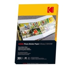 KODAK Photo Sticker Paper Pack de 10 feuilles de papier photo autocollant Format 21 x 29.7 cm (A4) Finition brillante -