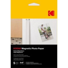 KODAK Magnetic Photo Paper - Pack de 5 Feuilles de Papier Photo - Format 10 x 15 cm - Compatible avec imprimantes Jet d'encre