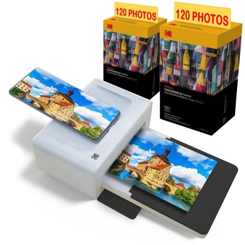 KODAK Pack Imprimante PD460 + Cartouche et Papier pour 80 Photos Photo Bluetooth & Docking Format Carte Postale 10x15 c