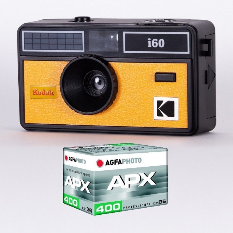 KODAK DA00258 Pack Appareil Photo KODAK i60 et 1 pellicule 400 ISO de 36 Poses, Objectif Optique 31 mm, Jaune