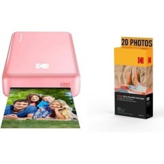 KODAK Pack Imprimante Photo Printer PM220 et Cartouche MSC20 - Photos 5.4 * 8.6 cm, WiFi, Compatible avec iOS et Android - Ro