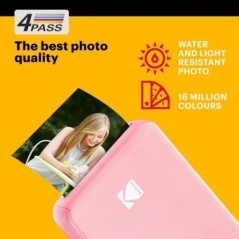 KODAK Pack Imprimante Photo Printer PM220 et Cartouche MSC20 - Photos 5.4 * 8.6 cm, WiFi, Compatible avec iOS et Android - Ro