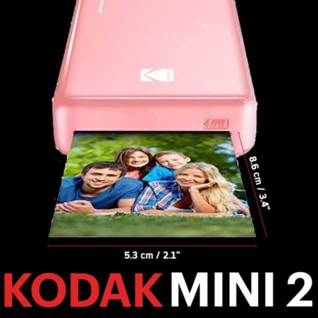 KODAK PM220 Imprimante Photo Printer, Photos 5.4 * 8.6 cm, WIFI, Compatible avec iOS et Android Rose