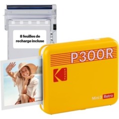 KODAK Mini 3 Retro 4PASS Imprimante Photo Portable (7,6x7,6cm) - Jaune