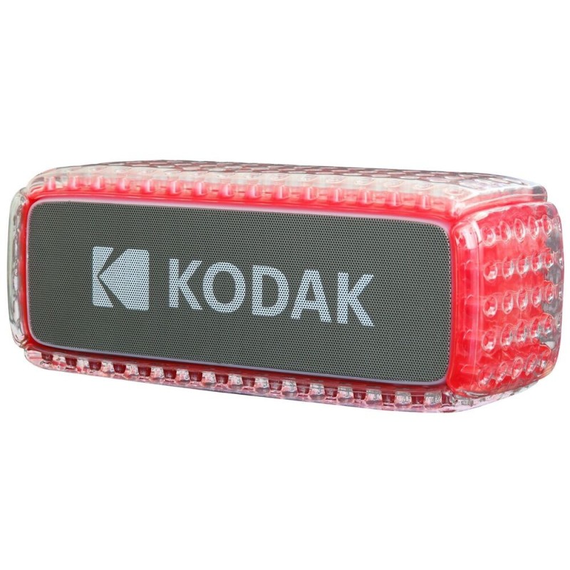 KODAK Enceinte Bluetooth Étanche IPX6, Son Puissant 8W, Éclairage RGB, Autonomie 5h, Connexion Bluetooth V5.0 Rouge