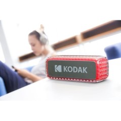 KODAK Enceinte Bluetooth - Étanche IPX6, Son Puissant 8W, Éclairage RGB, Autonomie 5h, Connexion Bluetooth V5.0 - Rouge