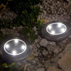 Lot de 2 spots solaires LED blanc DECKY ∅12cm