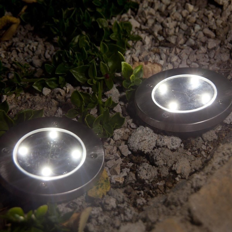 Lot de 2 spots solaires LED blanc DECKY ∅12cm