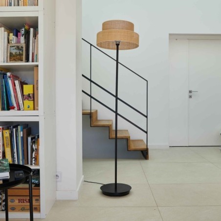 Pied de lampadaire d'intérieur ROBERTO BLACK pour abat-jour H145 cm