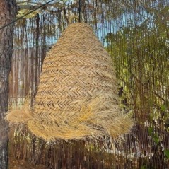 Abat jour ANAFI en jonc de mer naturel style bohème pour monture électrique E27