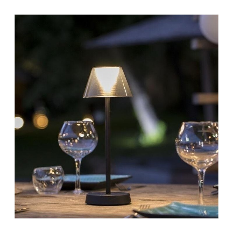 Lampe de table sans fil LED BEVERLY BLACK H34cm