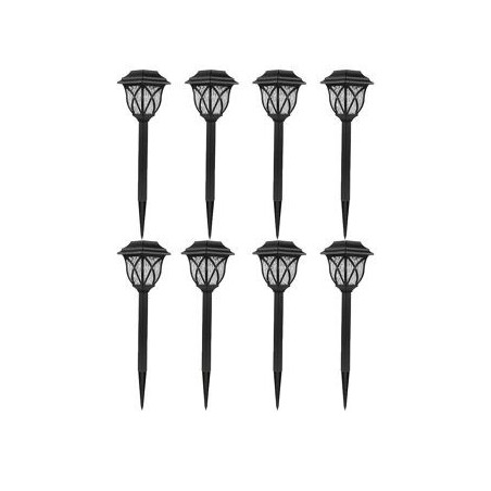 8 torches solaires jardin à plante WACO H44cm