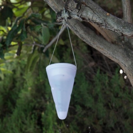 Suspension solaire conique LED blanc HANG CREAMY H27cm