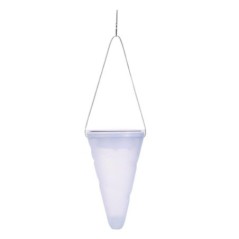 Suspension solaire conique LED blanc HANG CREAMY H27cm