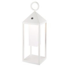 Lanterne en aluminium LED blanc chaud SANTORIN WHITE H47cm