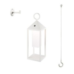 Lanterne en aluminium LED blanc chaud SANTORIN WHITE H47cm