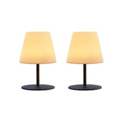 Lot de 2 minis lampes de table sans fil TWINS H16cm