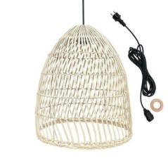 Suspension sur secteur pour l'extérieur PAULO OUTDOOR CABLE en rotin naturel style bohème 5m de longueur de câble