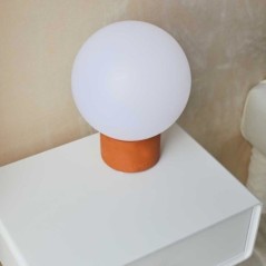 Lampe de table sans fil touch LED TERRA TERRE CUITE  H25cm