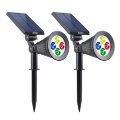 Lot de 2 spots solaires LED multicolore SPIKY C34 H42cm