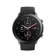 Montre SMARTY mixte avec GPS SW031A Boitier rond noir en ABS et céramique Bracelet silicone noir