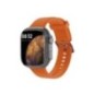 Montre Amoled SW071C Boitier rectangulaire noir en alliage de métal utilisé dans l'aviation Bracelet en silicone orange