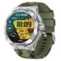 Montre Amoled SW075B Boitier octogonal noir ultra résistant aux chocs et à la poussière Bracelet en silicone camouflage kaki