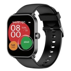 Montre Super Amoled SW070A Boitier rectangulaire en métal gun Bracelet en silicone noir