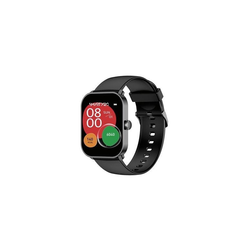 Montre Super Amoled SW070A Boitier rectangulaire en métal gun Bracelet en silicone noir