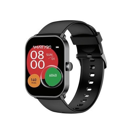 Montre Super Amoled SW070A Boitier rectangulaire en métal gun Bracelet en silicone noir