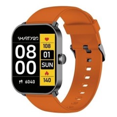 Montre Super Amoled SW070B Boitier rectangulaire en métal gun Bracelet en silicone orange