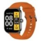 Montre Super Amoled SW070B Boitier rectangulaire en métal gun Bracelet en silicone orange