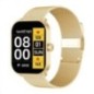 Montre Super Amoled SW070L- Boitier rectangulaire en métal doré Bracelet en mailles milanaises doré