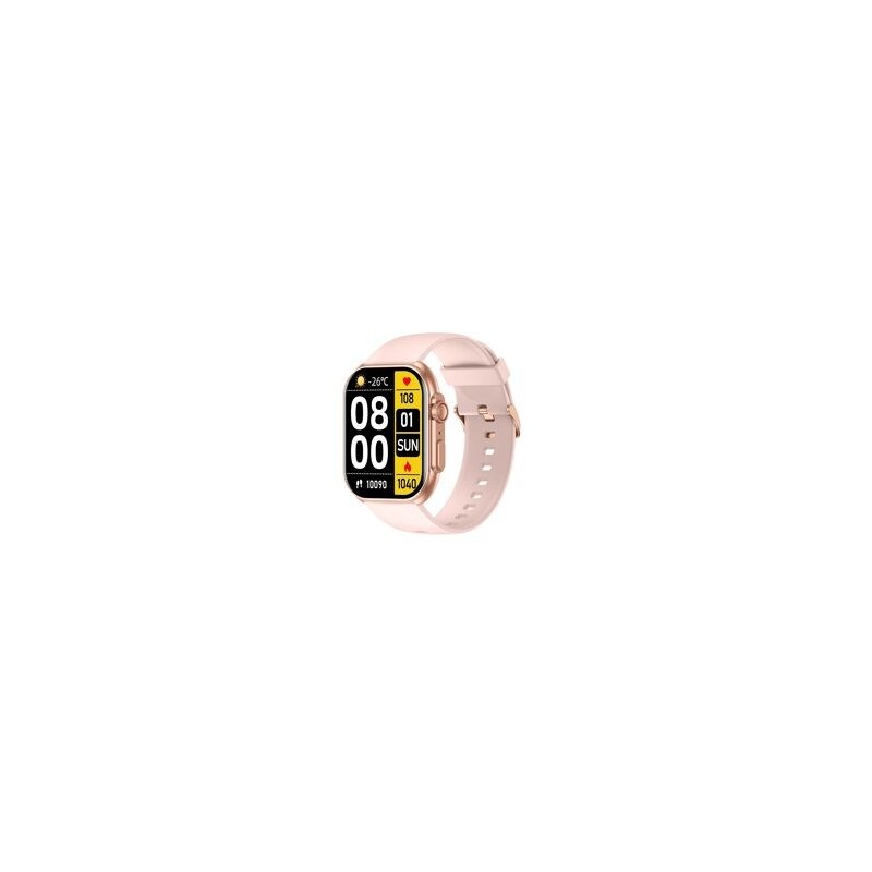 Montre Boost SW068A04 Boitier rectangulaire en métal doré rose Bracelet en silicone rose