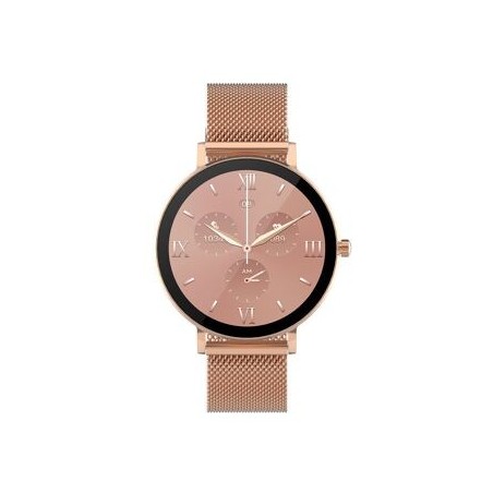 Montre Smarty mixte SUPER SLIM AMOLED SW079 Boitier rond Bracelet en mailles milanaises