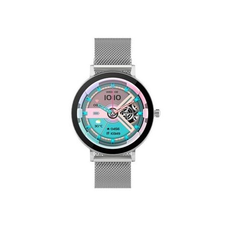 Montre Smarty mixte SUPER SLIM AMOLED SW079 Boitier rond Bracelet en mailles milanaises