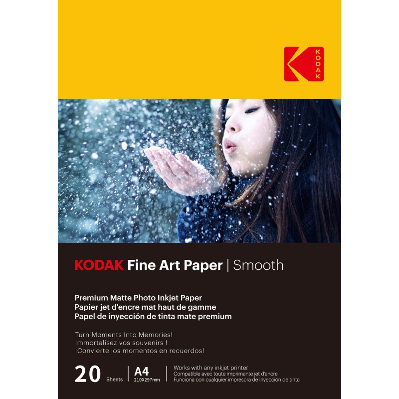 Kodak 20 Feuilles De Papier Photo 230g/m², A4, Jet D'encre Effet Lisse 9891092