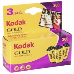 Kodak Gold GB 200 - Pellicule Couleur 35mm - 24 Expositions - Pack de 3 - ISO 200 - Photographie Argentique Haute Qualité