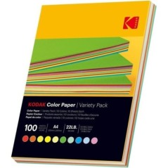 KODAK Color Paper Pack de 100 feuilles de papier coloré Format 21 x 29.7 cm (A4) 10 couleurs disponibles